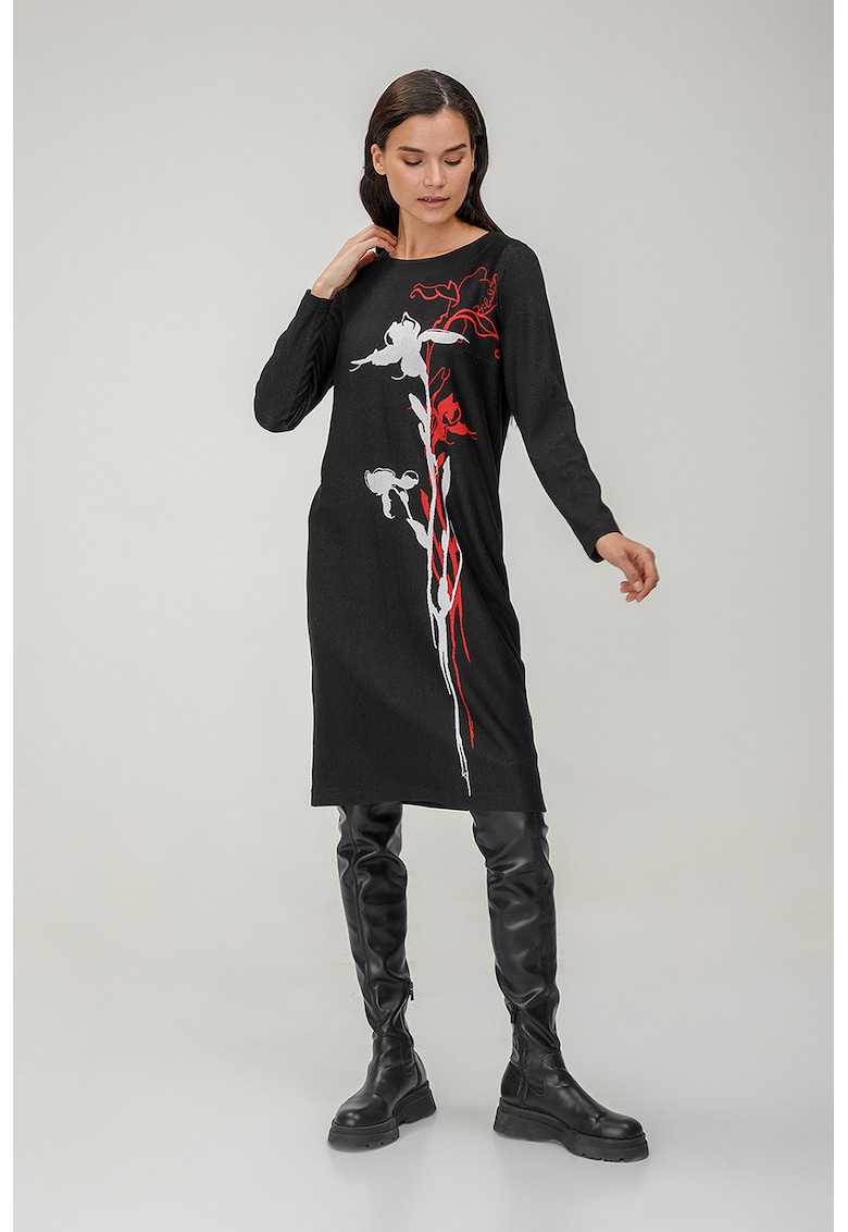 Rochie dreapta cu imprimeu