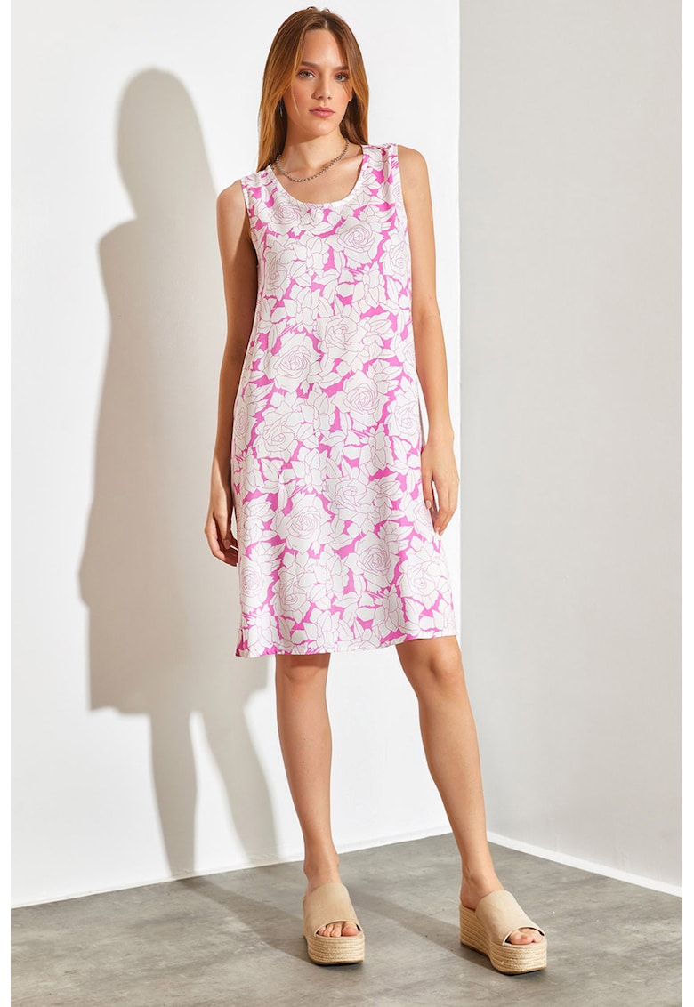 Rochie dreapta cu model floral