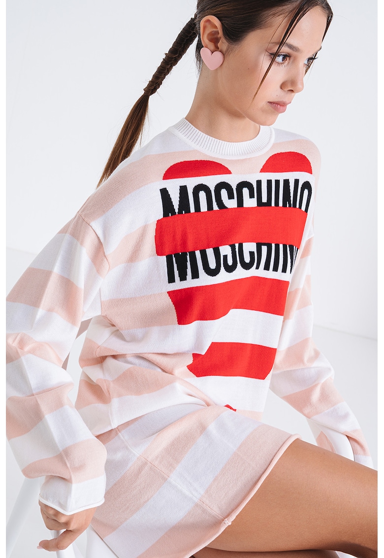 Rochie dreapta din lana cu model in dungi