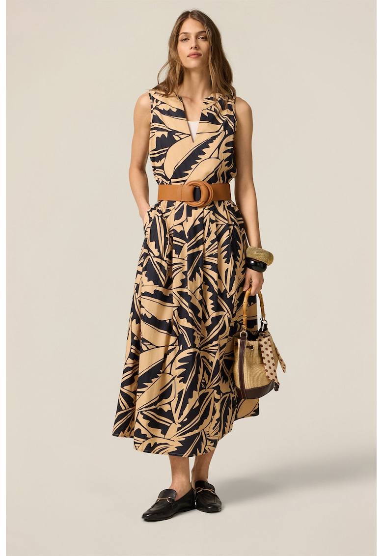 Rochie evazata cu imprimeu grafic