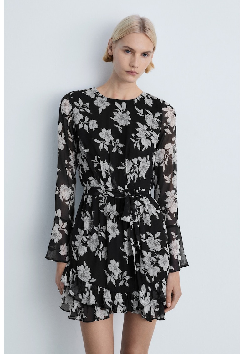 Rochie evazata cu model floral
