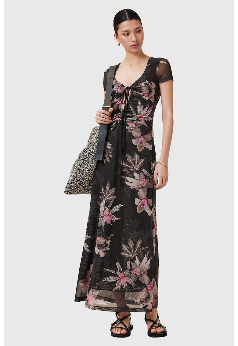 Rochie evazata cu model floral