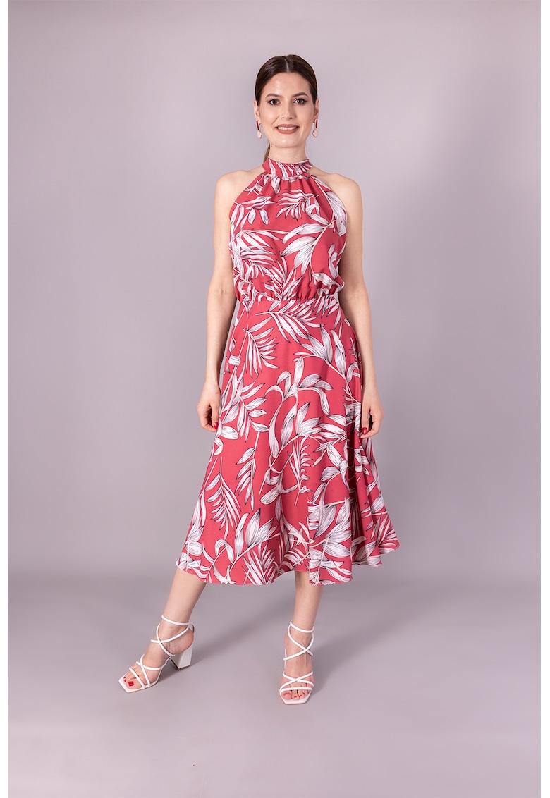 Rochie evazata cu model floral