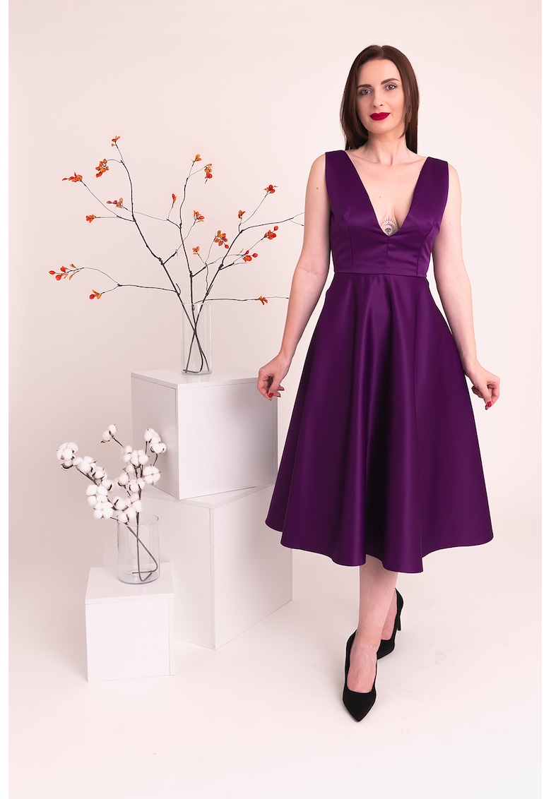 Rochie evazata de satin Juliet