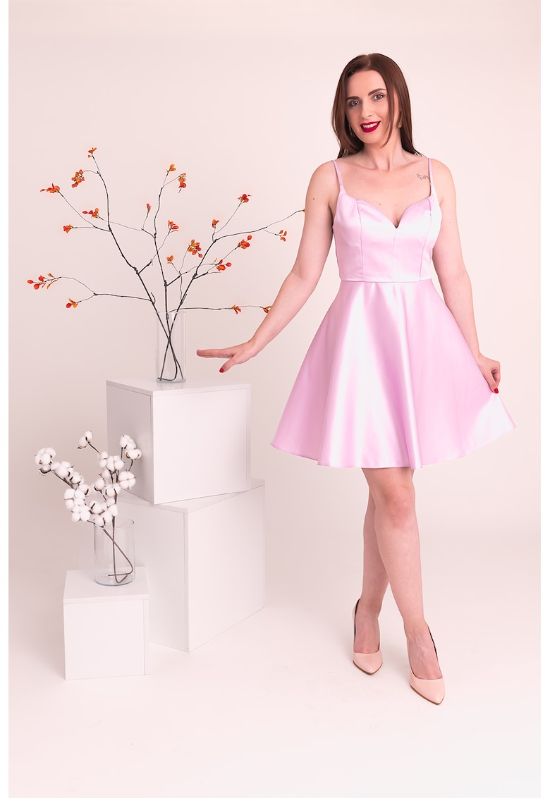 Rochie evazata de satin Lily