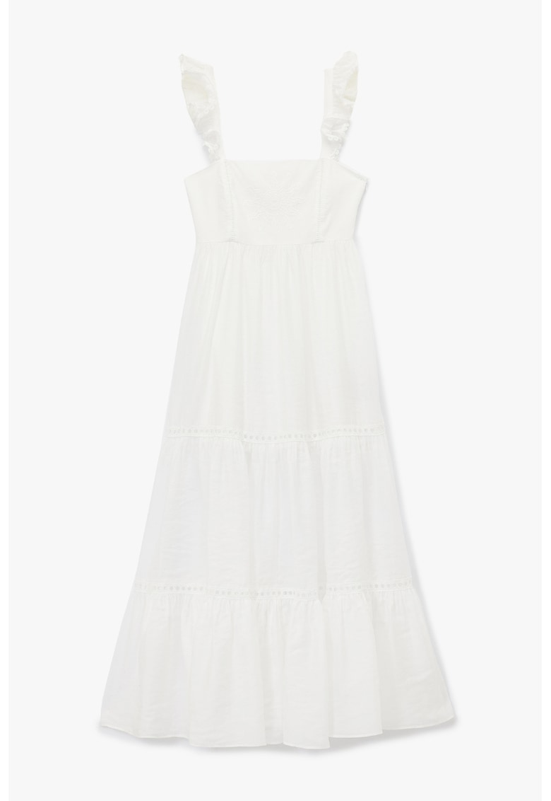 Rochie evazata din amestec de lyocell - Alb -