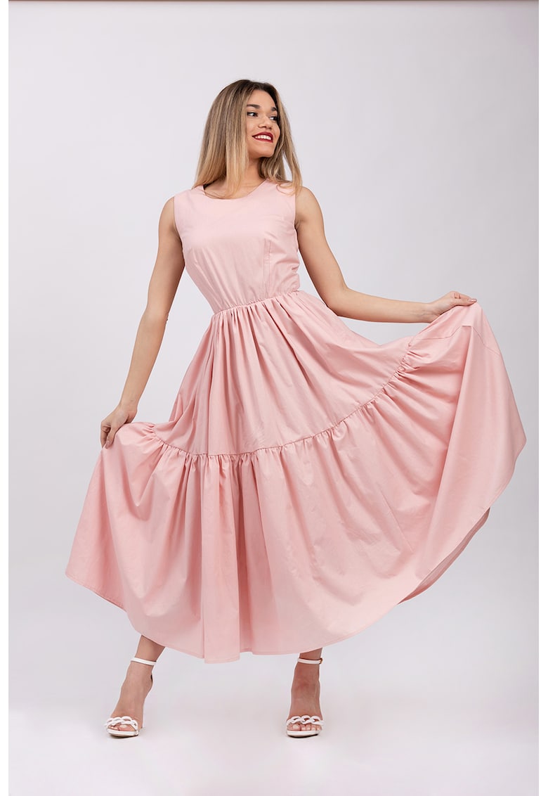 Rochie evazata fara maneci cu buzunare laterale