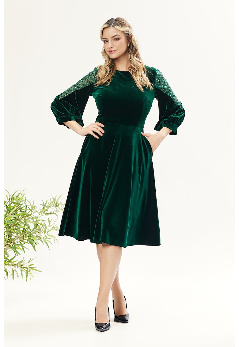 Rochie evazata si catifelata