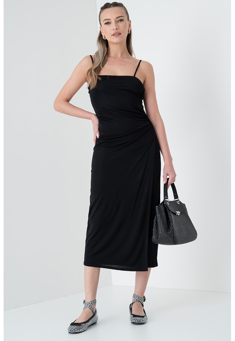 Rochie fara maneci cu model drapat