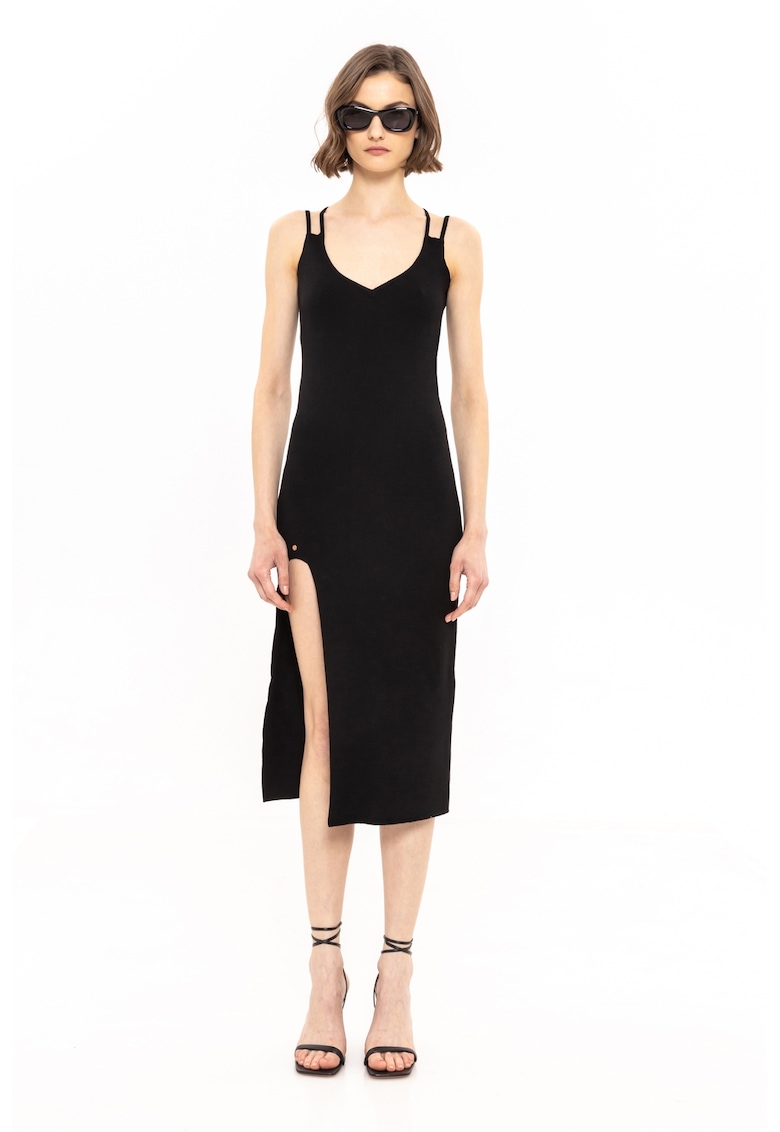 Rochie fara maneci cu slit lateral