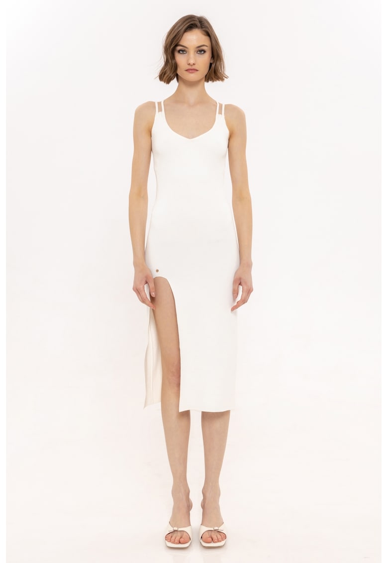 Rochie fara maneci cu slit lateral