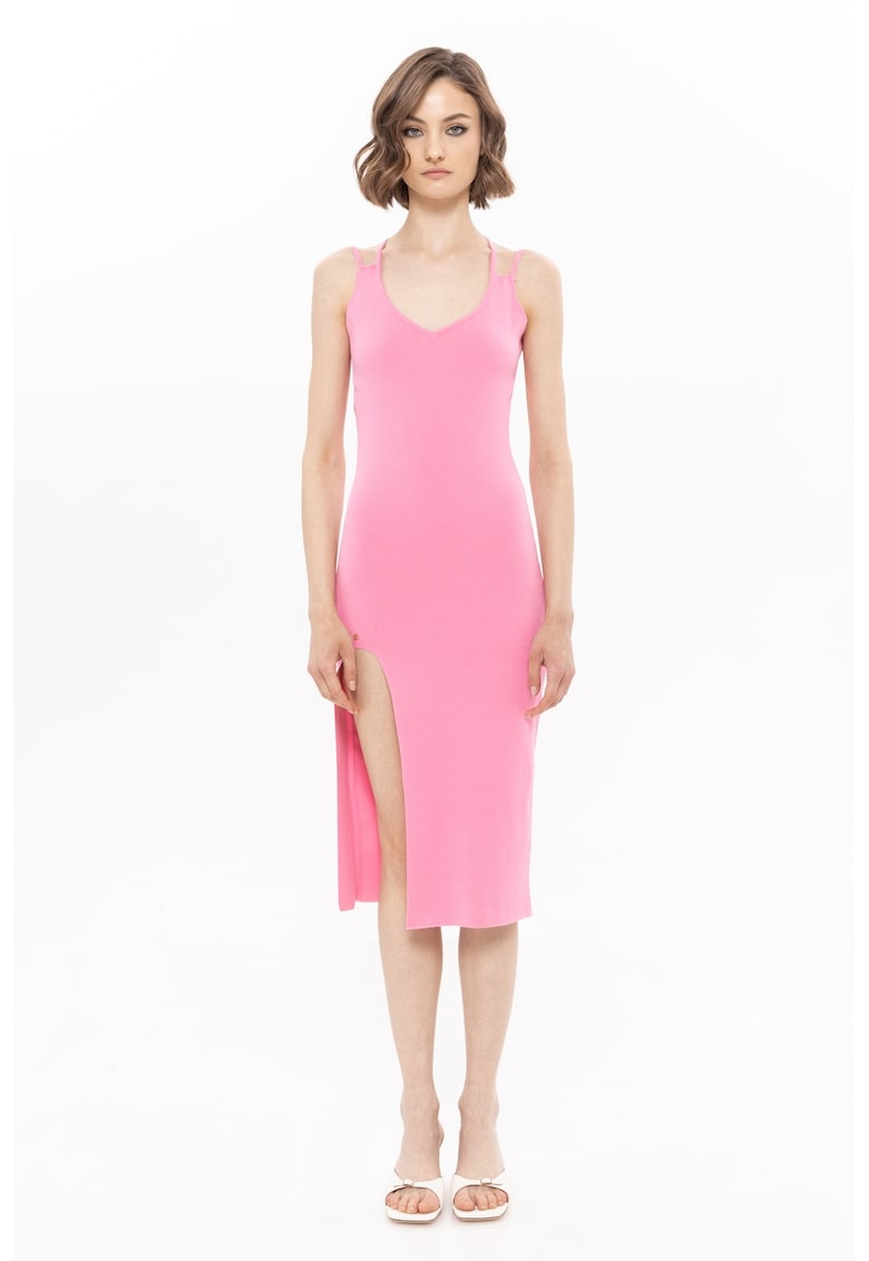 Rochie fara maneci cu slit lateral