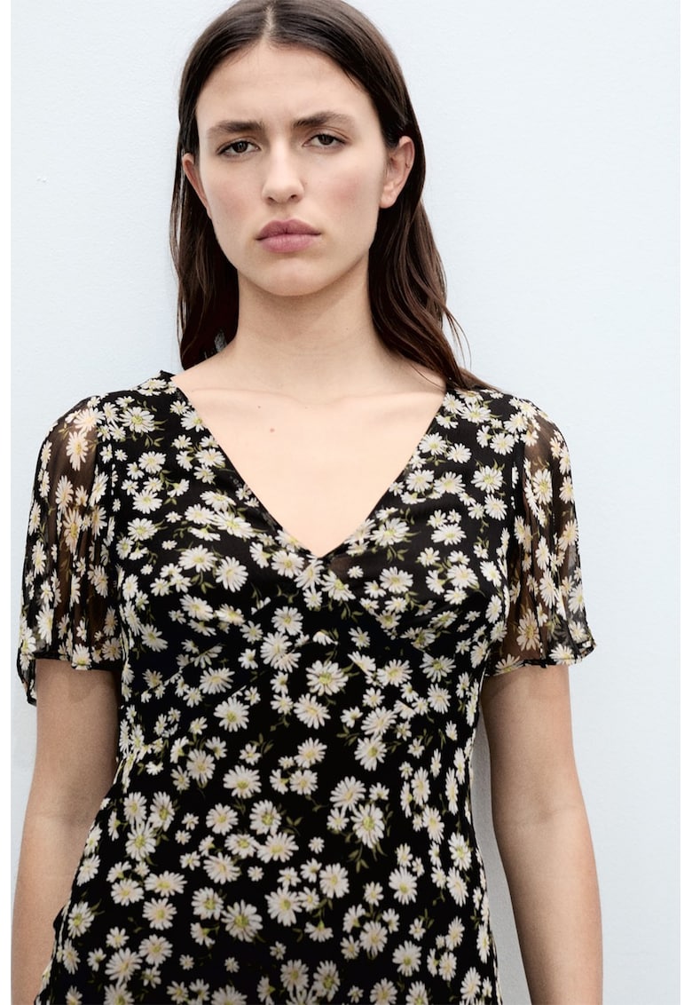 Rochie florala cu decolteu in V