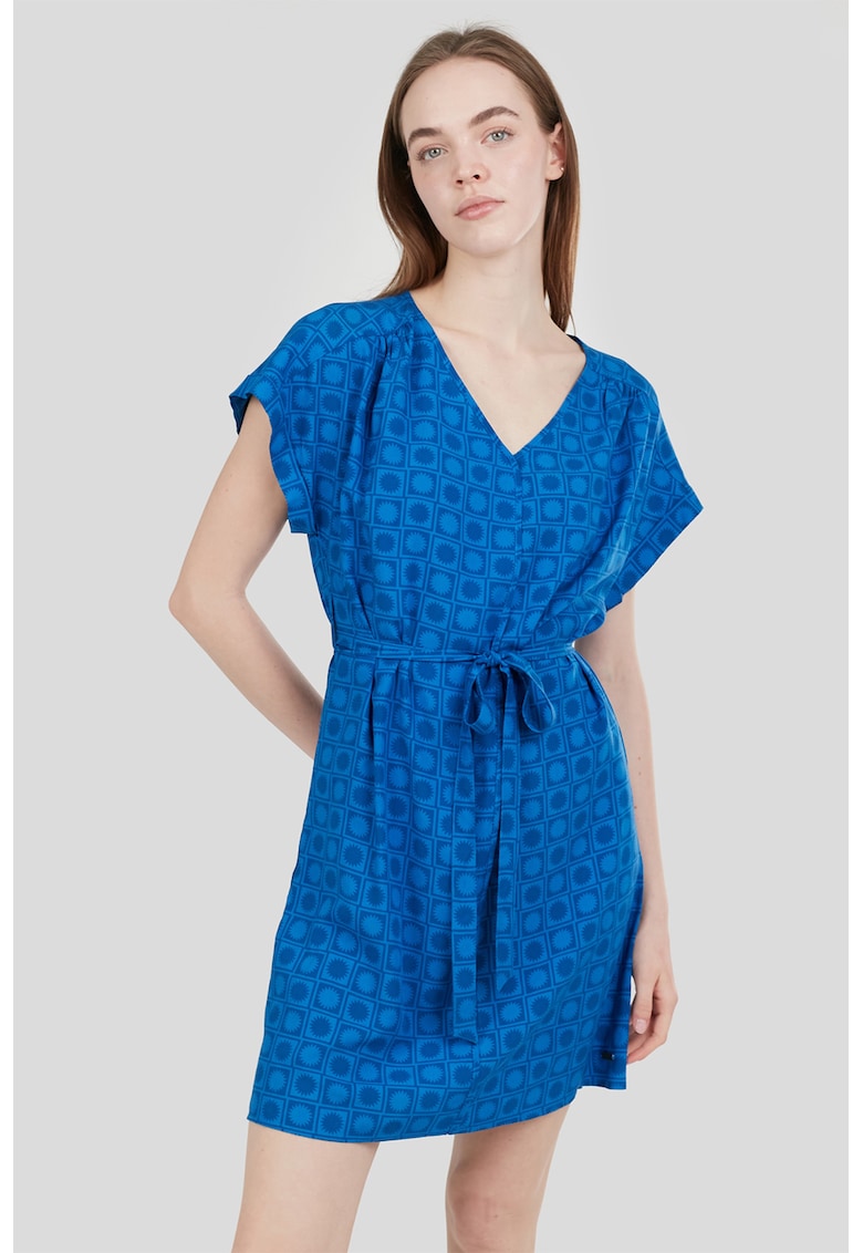 Rochie lejera cu decolteu in V si model Palmetta