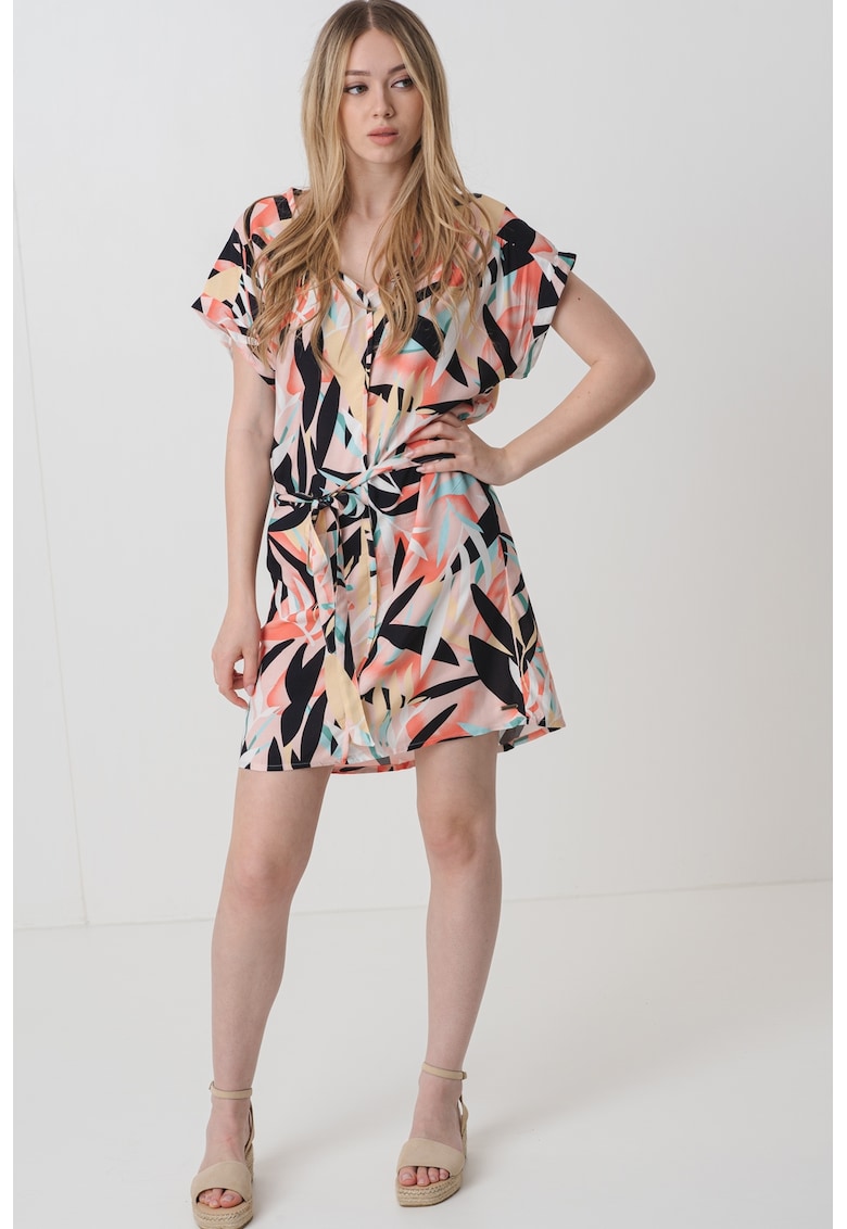 Rochie lejera cu decolteu in V si model Palmetta