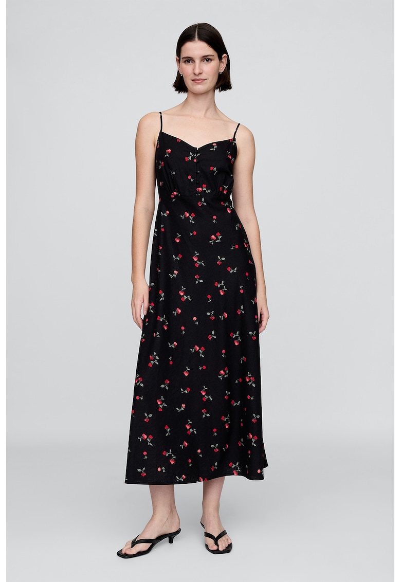 Rochie lunga cu imprimeu cu fructe