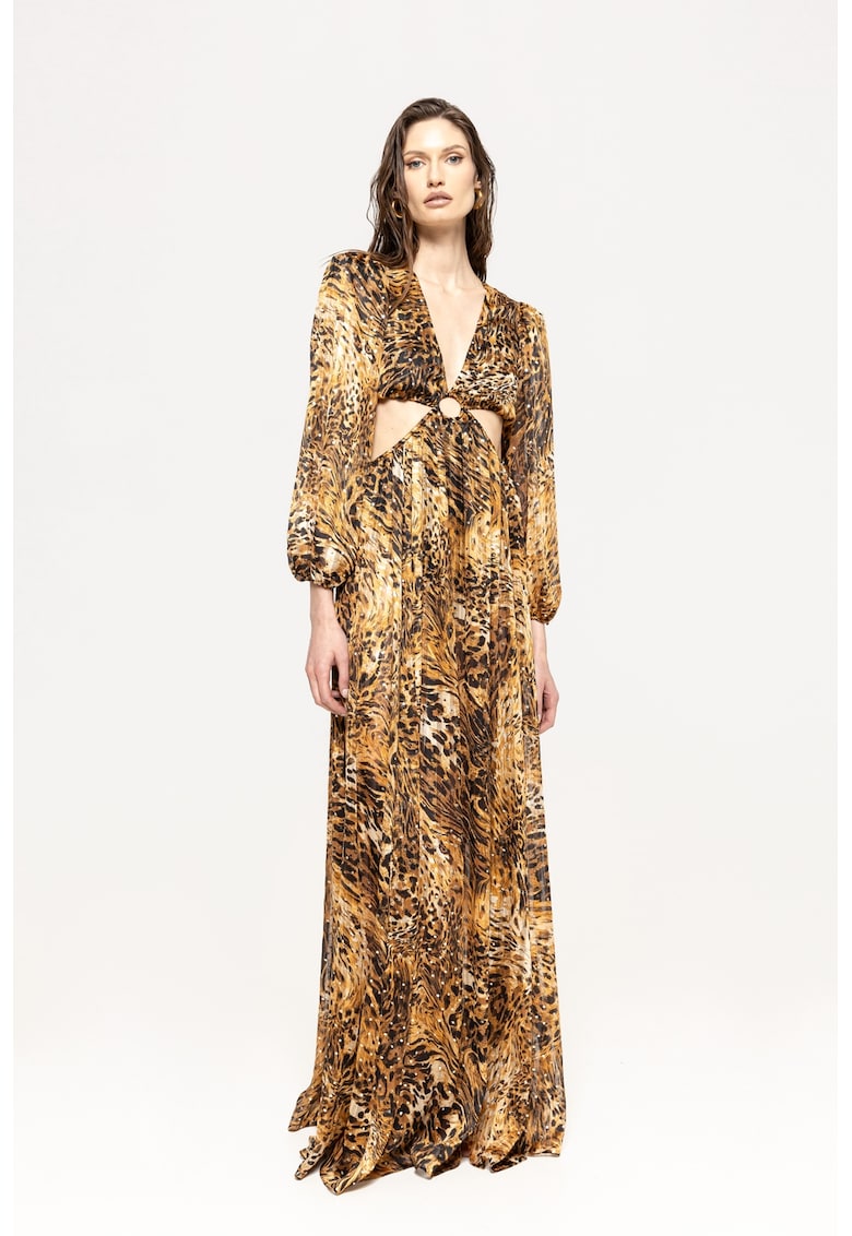 Rochie lunga cu model animal print