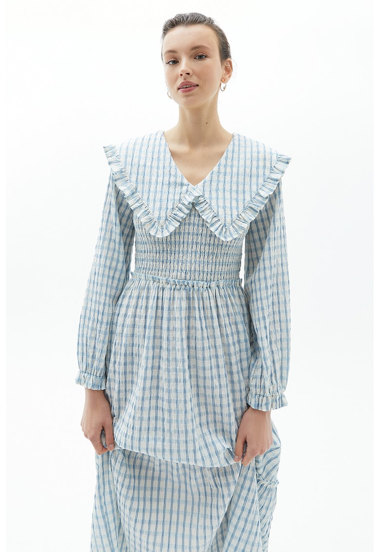 Rochie lunga cu model in carouri Papykpoti