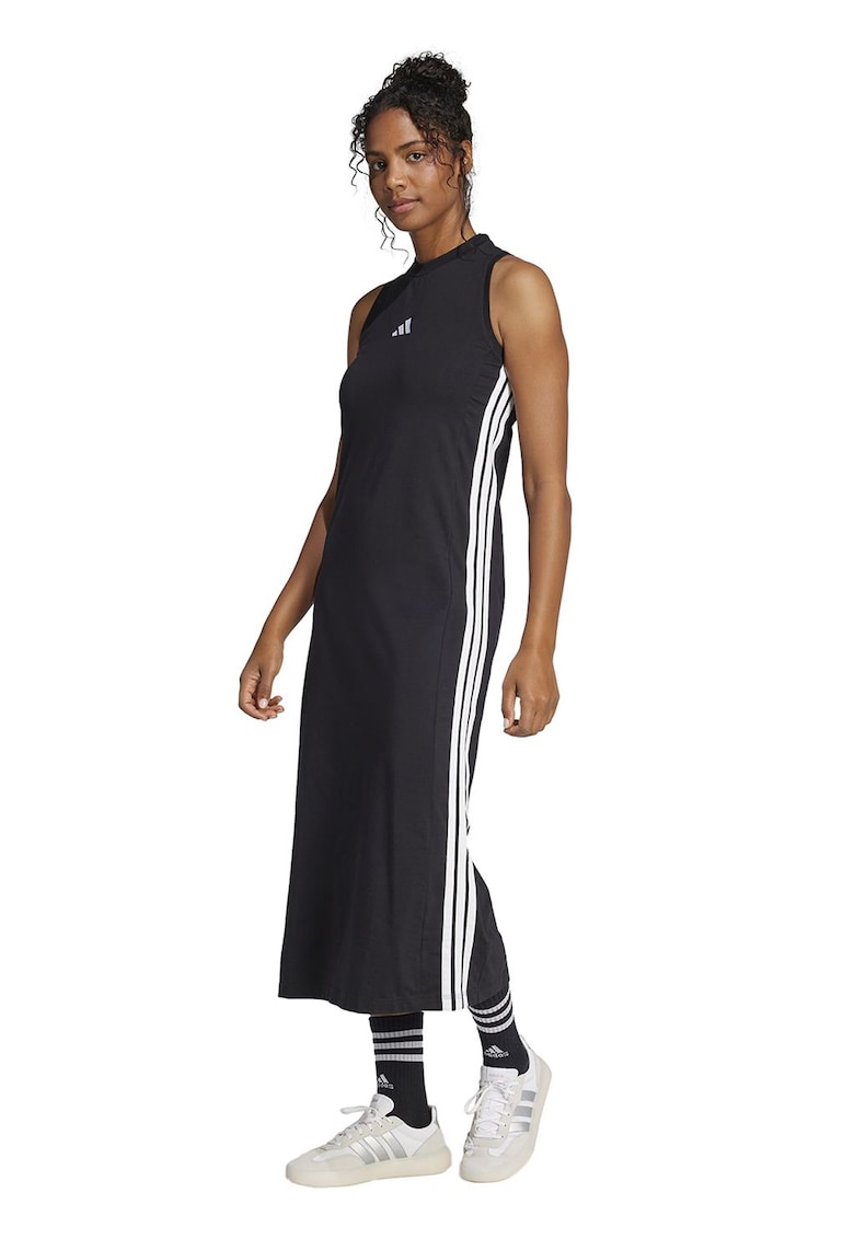 Rochie lunga din amestec de bumbac cu slit lateral