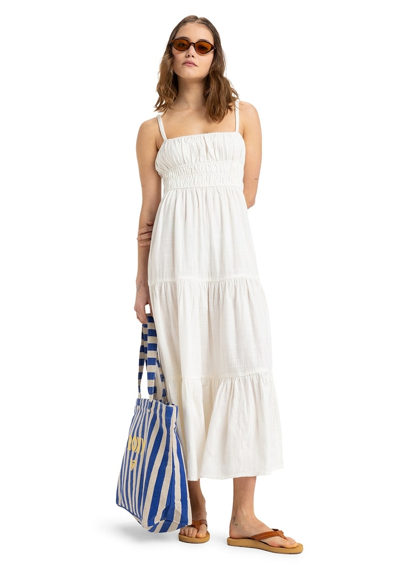 Rochie lunga fara maneci cu talie elastica