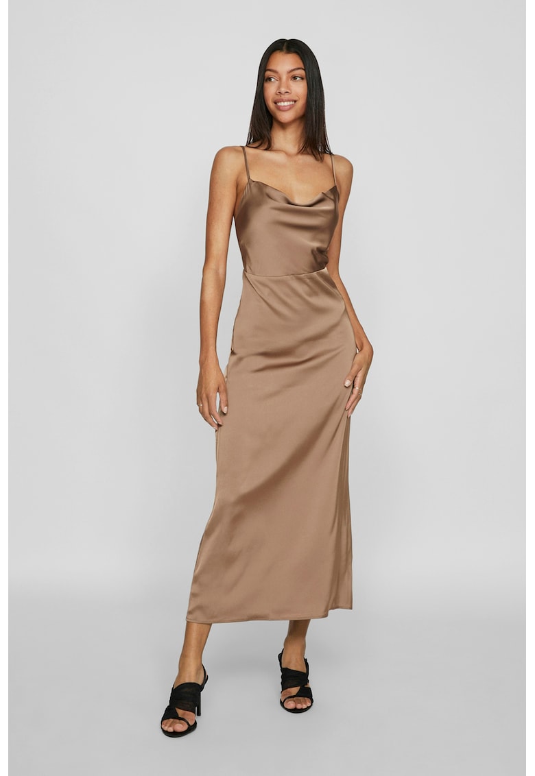 Rochie maxi cu aspect satinat
