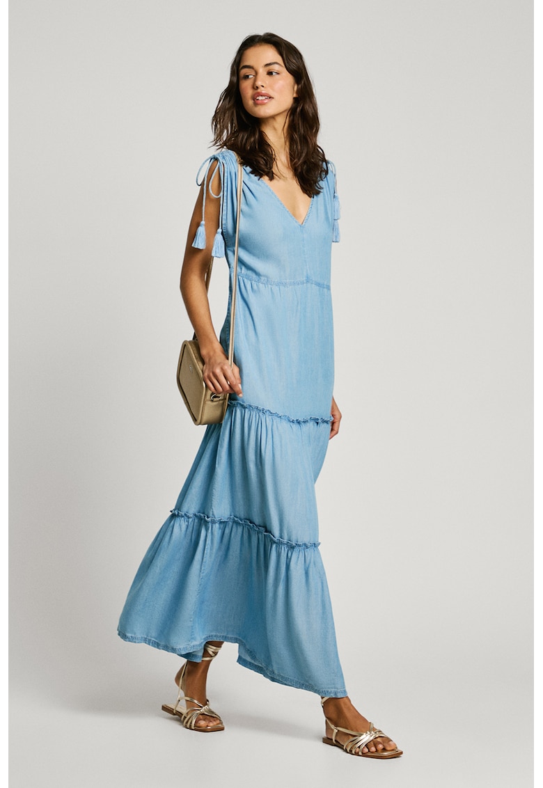 Rochie maxi cu decolteu in V
