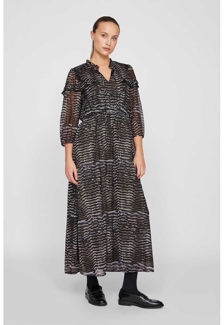 Rochie maxi cu maneci trei sferturi