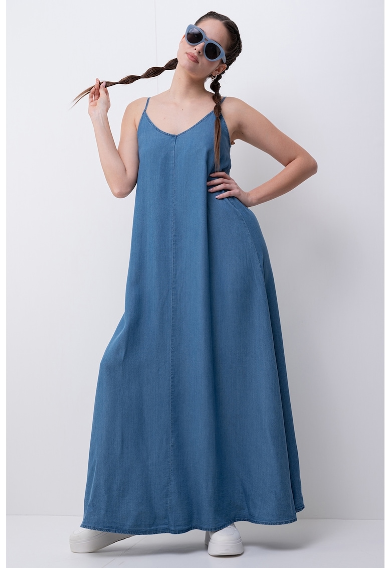 Rochie maxi din lyocell cu decolteu in V Charis