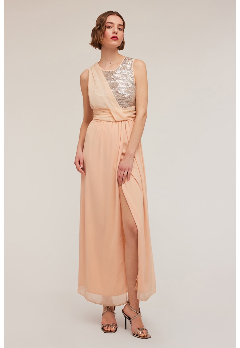 Rochie maxi dreapta cu paiete