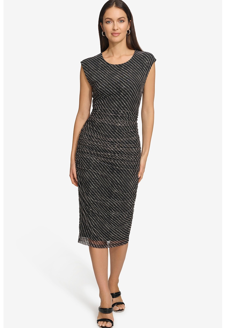 Rochie midi cambrata cu model