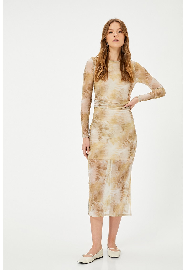 Rochie midi cambrata cu model