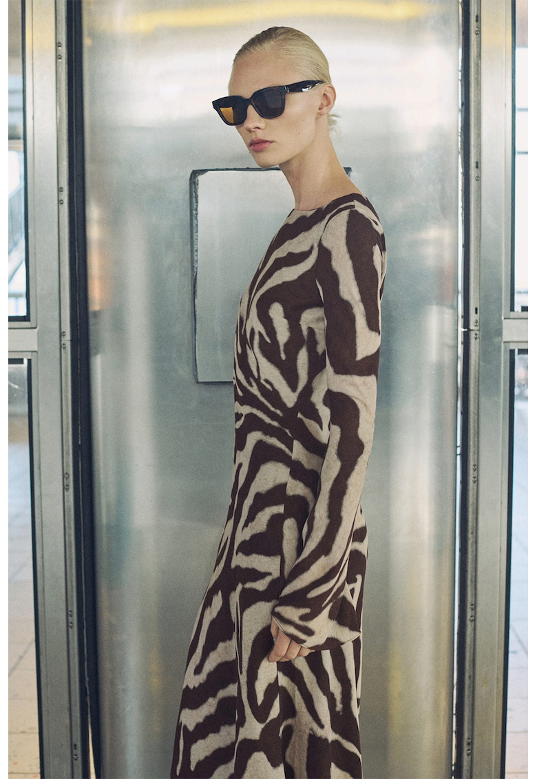 Rochie midi cu animal print