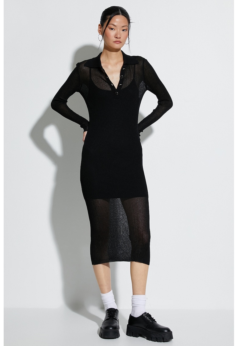 Rochie midi cu aspect semitransparent