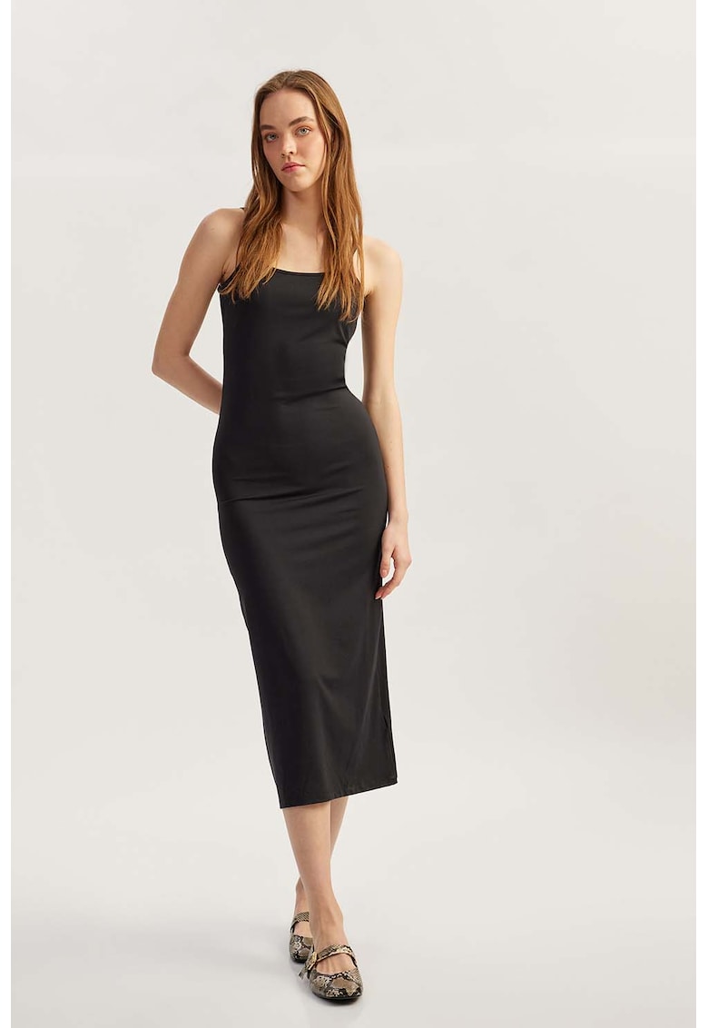 Rochie midi cu bretele ajustabile