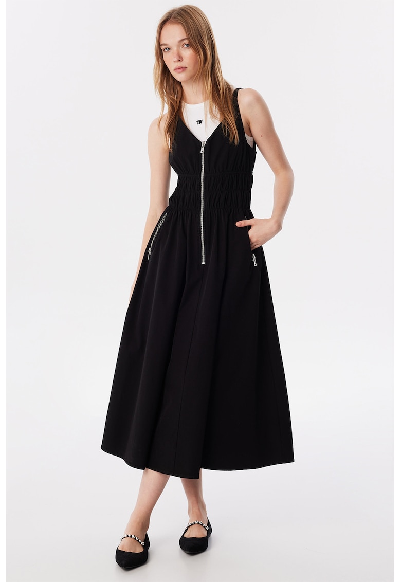 Rochie midi cu buzunare laterale