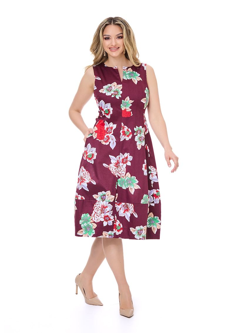 Rochie midi cu buzunare laterale