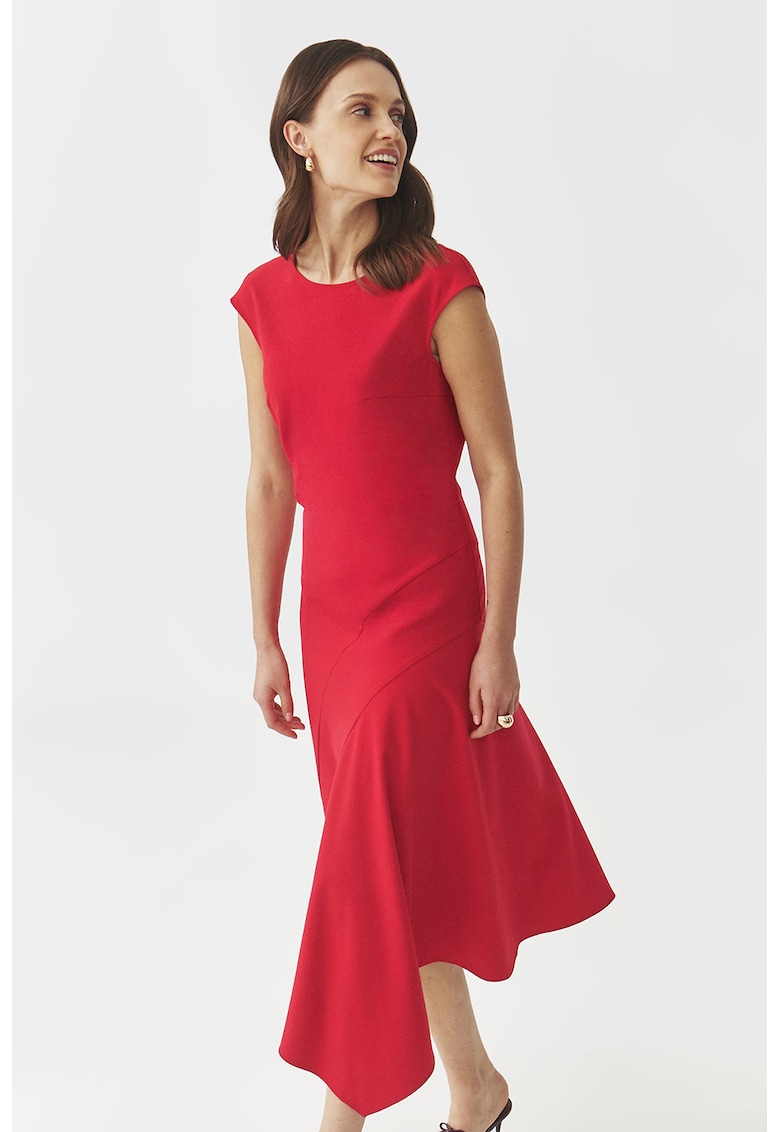 Rochie midi cu coiala asimetric