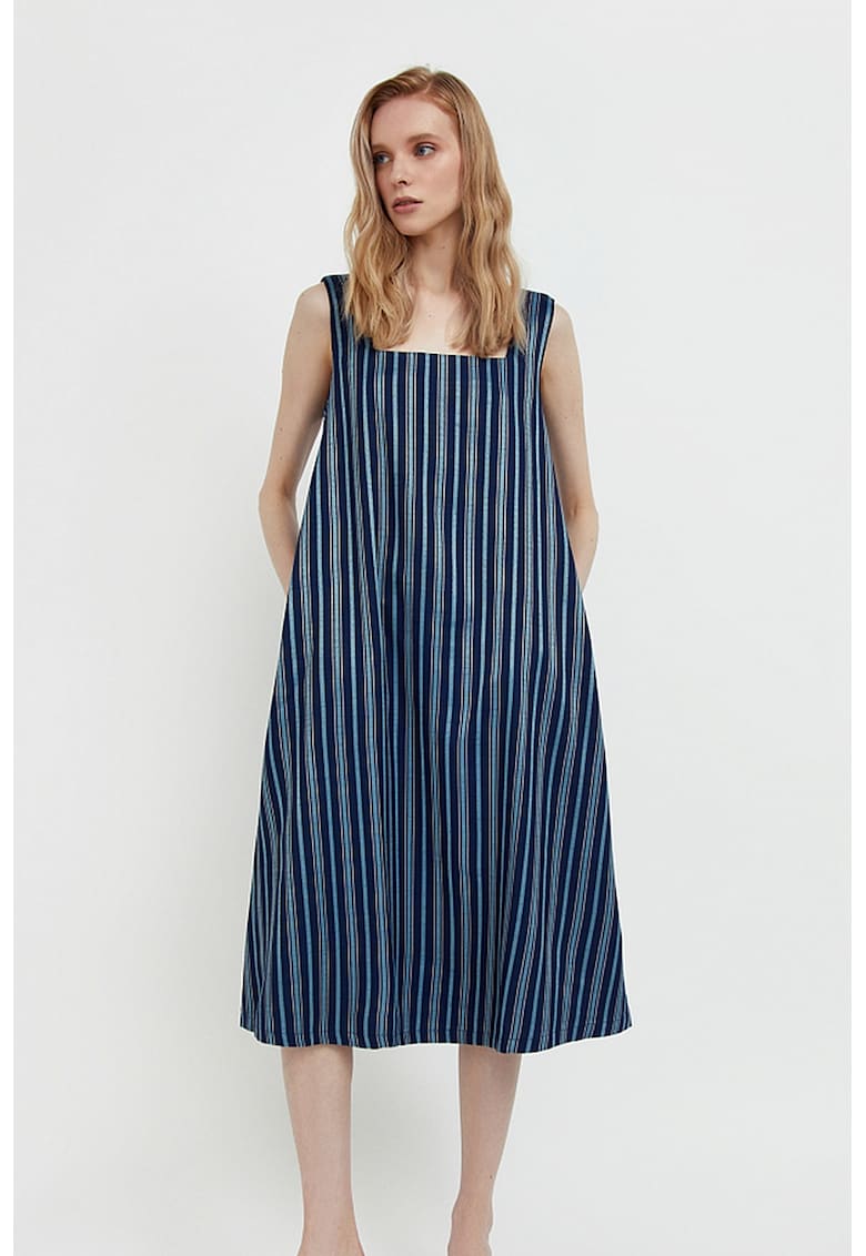 Rochie midi cu cordon in talie