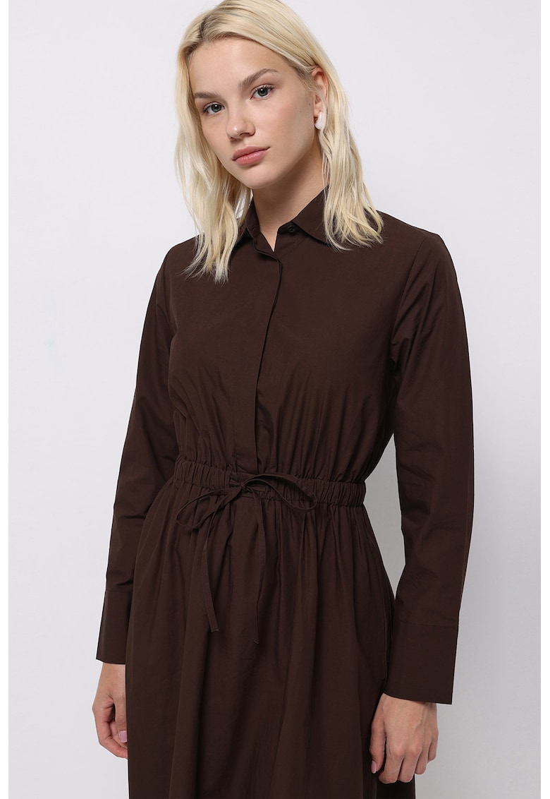 Rochie midi cu croiala A si maneci lungi Colo