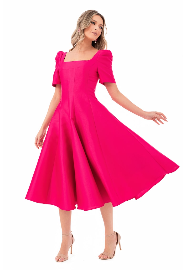 Rochie midi cu croiala pe bie