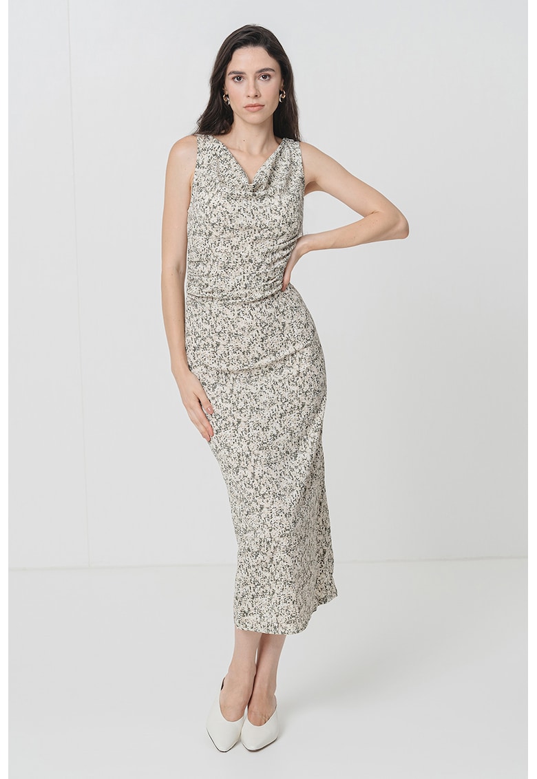 Rochie midi cu decolteu drapat