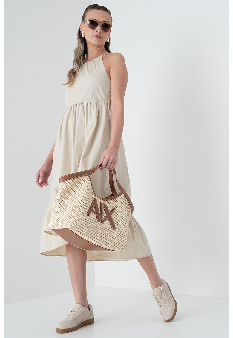 Rochie midi cu decolteu halter