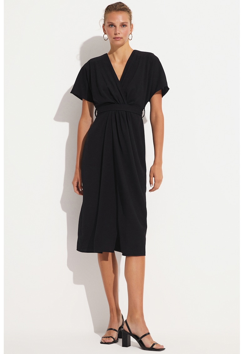 Rochie midi cu decolteu in V