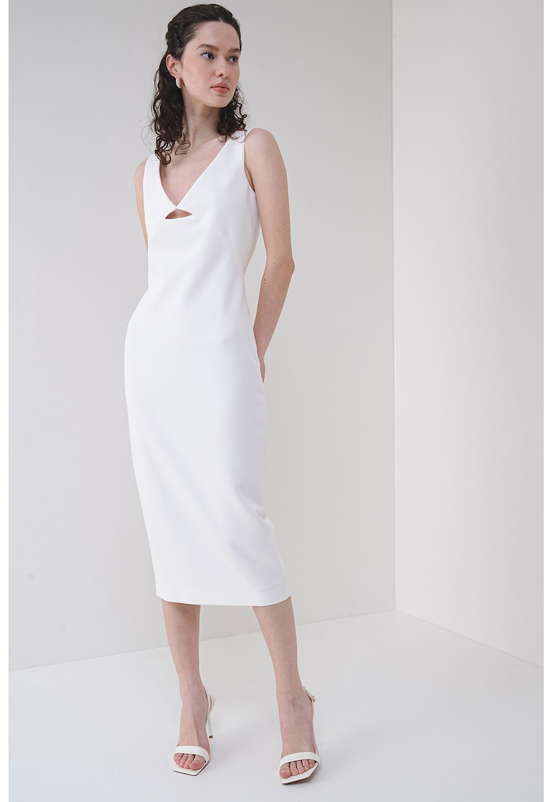 Rochie midi cu decolteu in V
