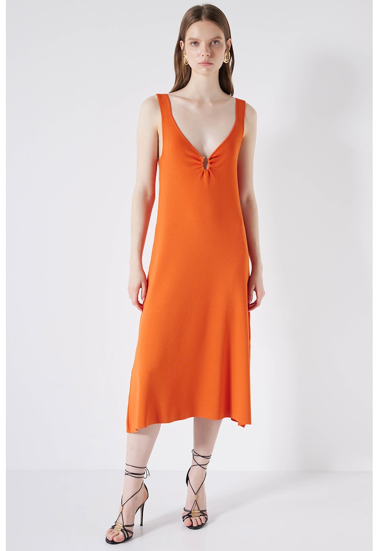 Rochie midi cu decolteu in V