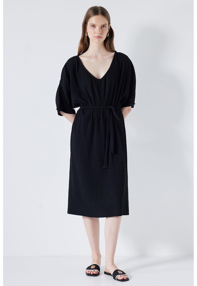 Rochie midi cu decolteu in V