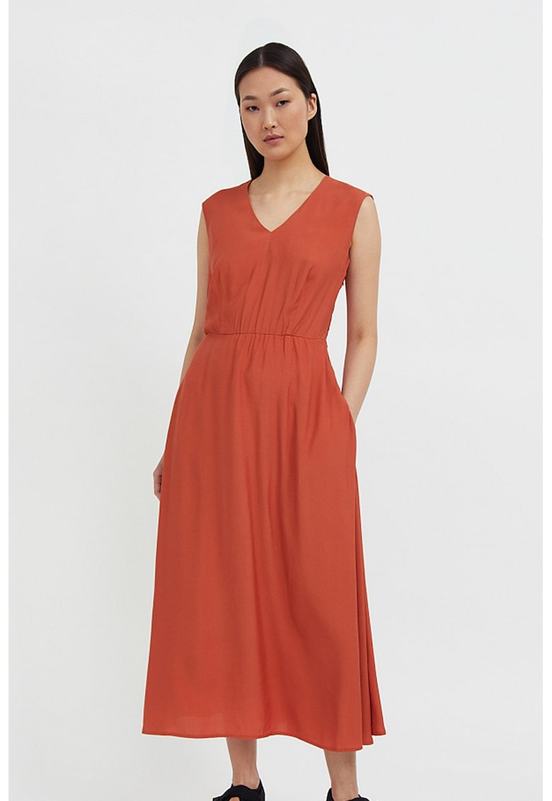 Rochie midi cu decolteu in V