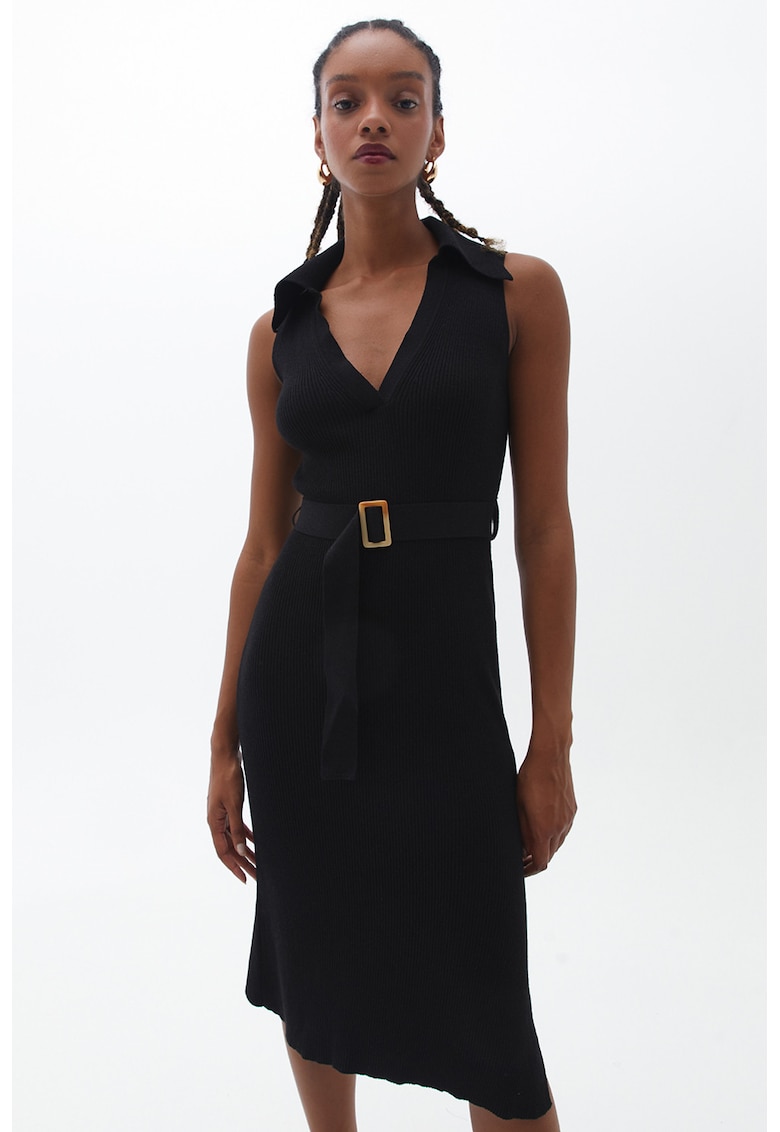 Rochie midi cu decolteu in V