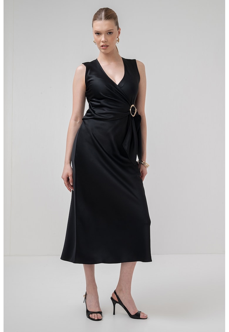 Rochie midi cu decolteu in V Titano