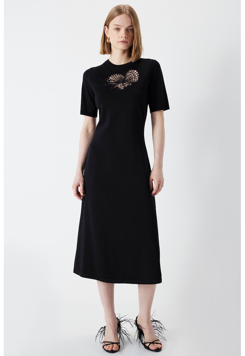 Rochie midi cu detalii cu decupaje